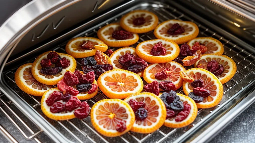 Rodajas de cítricos deshidratándose en la rejilla del horno, técnica de garnishes de coctelería de autor