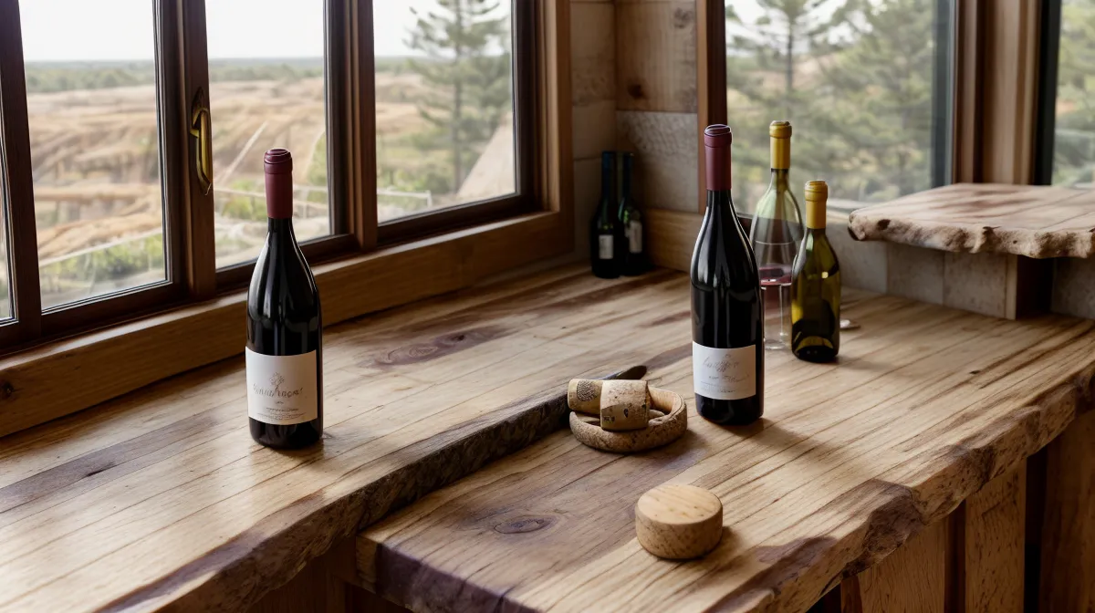 Copa de vino tinto con vino picado, defectos del vino visibles al servir